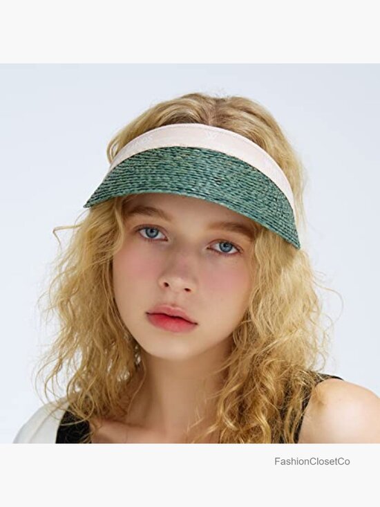 Raffia Sun Visor Hat with Detachable Frame for Travel, Golf, Hiking main image 5